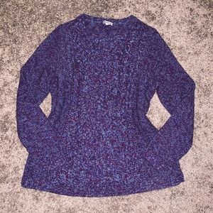 Talbots Purple & Blue Cable Knit Sweater